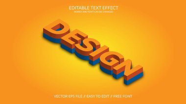Vector eps fully customize 3d text effect illustration design element. clipart