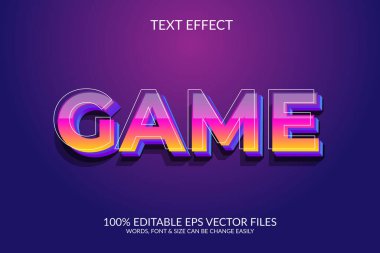 Oyun 3d, vektörü özelleştirir metin efekti çizimi tasarımı.