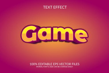 Oyun 3d, vektörü özelleştirir metin efekti çizimi tasarımı.