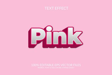 Vektör 3d pembe metin efekti tasarım ögesi.