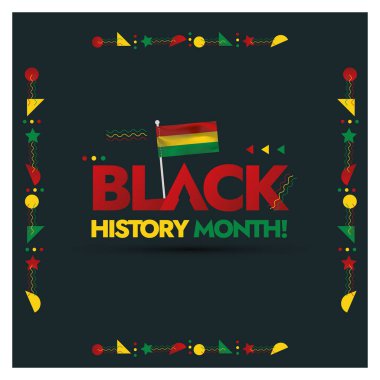 Black History Month with different elements. Black lives matter and black history month posts for social media. Black History Month Vector Stock Illustration. Awareness post for human rights in USA,UK clipart