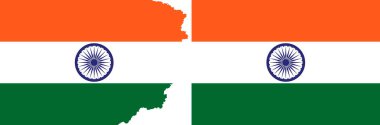 Hint bayrağı vektörü. Standart bayrak ve kenarları dağınık