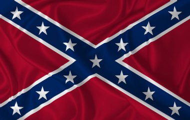 Rüzgarda dalgalanan kumaş dokusunda Konfederasyon savaş bayrağı