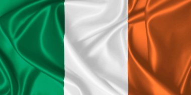 Kumaş dokusunda dalgalanan İrlanda Bayrağı