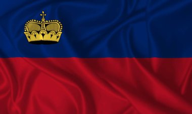 Lihtenştayn 'ın Bayrak Prensliği ipek dokusunda rüzgarda sallanıyor.