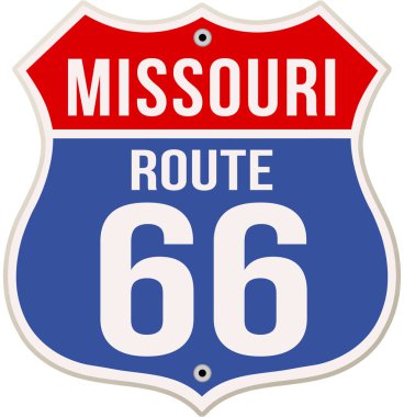 Missouri Eyaleti 66. yol işareti vektörü şeffaf arkaplan