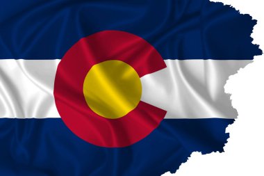 Saydam bir arkaplanda yırtık kenarlı Colorado vektörünün bayrağı
