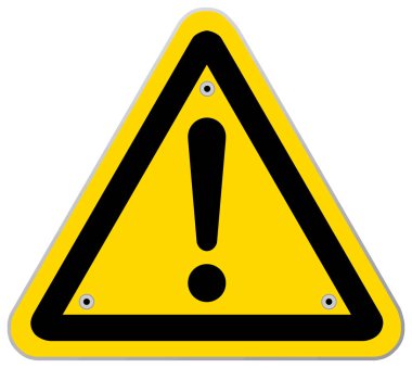 Sarı arkaplan ile yol işareti vektörü uyarılıyor