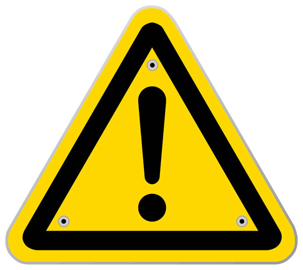 Предупреждающий вектор дорожного знака с желтым фоном