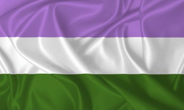 Rüzgarda sallanan ipek dokusunda cinsiyetçi bayrak