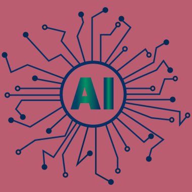 AI technology, Artificial Intelligence, AI processor chip Ai Symbol, Intelligence sign, innovation futuristic clipart
