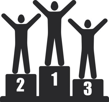Kazanan Podyum Vektörü: 124; 124 no 'lu kaidede üç adam; İş adamı başarı etkinliği