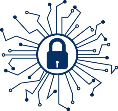 Siber güvenlik simgesi tasarımı, güvenlik işareti, Yapay Zeka, İnternet ağ güvenliği, ağ güvenliği,