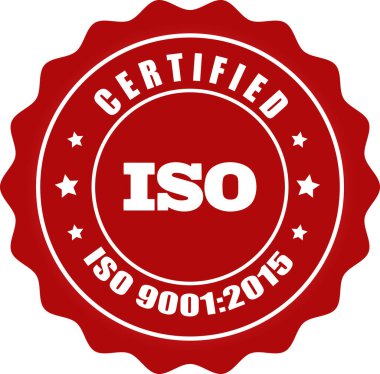 ISO Mühür, ISO Damgası, Onaylı Şirket Sertifikası ISO 9001: 2015 Mavi Vektör, Kalite Sertifikası