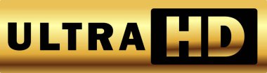 Ultra HD 'nin altın işareti (124; Ultra HD logosu (124); UHD (124); Ultra HD simgesi (124; Yüksek çözünürlük)