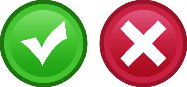 Evet ve 124işareti yok; İşaretle ve işaretle simge işaretle, işaretle ve çapraz işareti 124- EVET ve HAYIR düğmesi