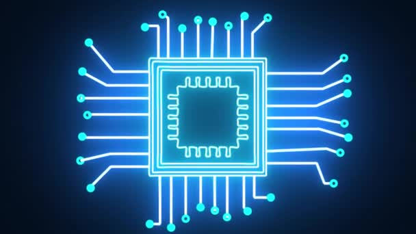 Digital Circuit Board Animazione Animazione Circuito Stampato Percorso Semiconduttore Tecnologia — Video Stock