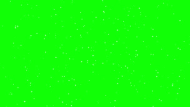Sky Star Twinkling Green Екран Зірки Мерехтять Блиском Сяючі Зірки — стокове відео