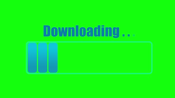 Barra Processo Download Greenscreen Animação Download Animação Processo Baixando Bar — Vídeo de Stock