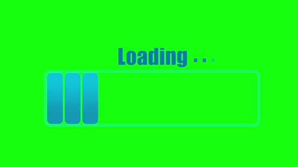 Loading Process Bar Greenscreen Animation Loading Process Animation Loading Bar — Stock Video