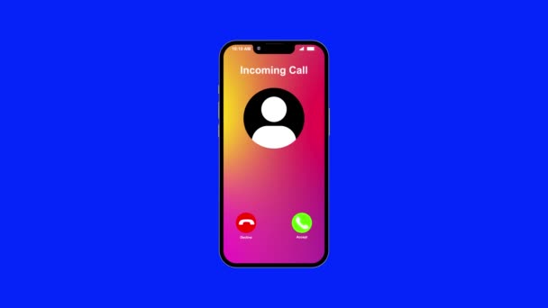 Mobile Calling Animation Saapuvan Puhelun Näytön Mobiili Hyväksy Kieltäytyä Puhelun — kuvapankkivideo