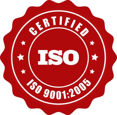 ISO Mühür, ISO Damgası, Sertifikalı Şirket Sertifikası, ISO 9001: 2005 Mavi Vektör, Kalite Sertifikası
