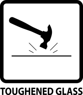 Strong Glass sign, Toughened Glass symbol clipart