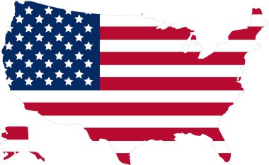 ABD Bayrağı ABD Haritası, ABD Bayrağı, Amerikan Haritası, Amerikan Bayrağı