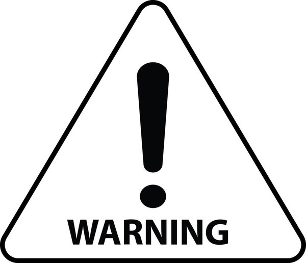 Предупреждение об опасности, знак внимания, предупреждающий знак опасности, символ предостережения Черный, восклицательный знак