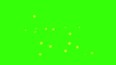 Büyük altın yıldız parıldayan yeşil ekran, altın yıldızlar parıldıyor, parlayan yıldızlar parıldıyor, yanıp sönen yıldızlar hareketsiz yeşil ekran