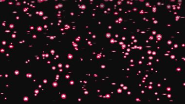 Kalp sembolü düşen animasyon, kalp krizi kırmızı çember, sosyal medya, sevgililer günü arka plan animasyonu