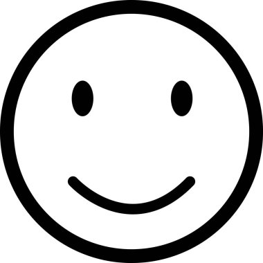 Gülümse Emoji, gülümse ikon, mutlu yüz, gülen yüz ikonları, Emoji ana hatları siyah