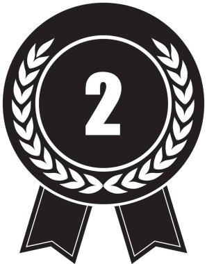 Madalya Vektör kurdelesi, 2. Ödül siyahi, 2. Ödül, 2. Meydan Okuma Ödülü, Madalya sahibi, 2.