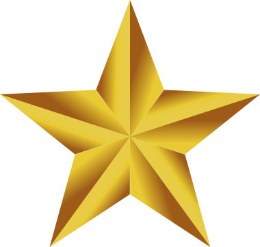 3D Yıldız simgesi, 3d yıldız derecelendirme simgesi, Yıldız Altın Sembol, Müşteri İzleme, Geri bildirim, 3d altın yıldız