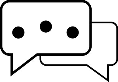 İleti çizelgesi sembolü, soru ve yorum simgesi, baloncuk mesajı ana hatları çember, konuşma ana hatları sembolü, iletişim imzası ana hatları