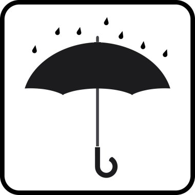 Şemsiye simgesi, kuru paket, kuru sembol, su damlası koruması, yağmur şemsiyesi simgesi ile kuru tut