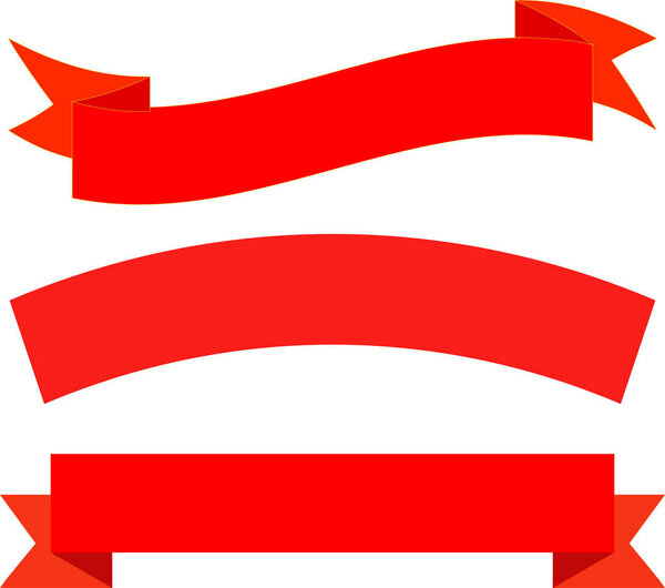 Коллекция наборов красных лент, ленты красных баннеров, ленты декоративных баннеров, коллекция баннеров лент, пустая изогнутая красная лента, красная лента