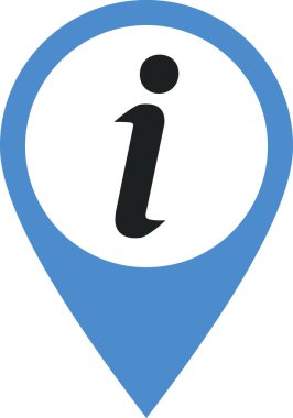 Konum bilgisi pin, bilgi navigasyonu, konum bilgisi haritası pin, Harita noktası Mavi, Harita pin rengi, Bilgi simgesi