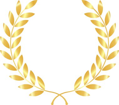 Altın Laurel Yaprakları, Altın Parlak Sıralama, Altın dairesel defne yaprakları, Laurel Terk, Altın defne çelengi