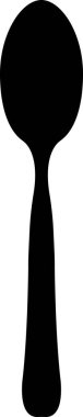 Kaşık simgesi Siyah, metal kaşık, yemek kaşığı vektörü