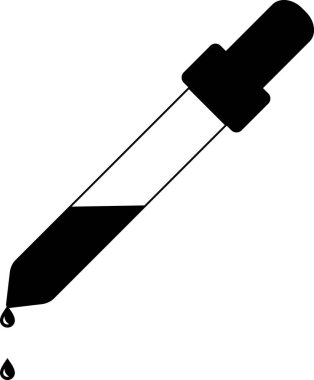 Tıbbi Bırakıcı simgesi, indirme araştırma ekipmanı aracı, Biyoteknoloji araç işareti, Pipette işareti, Damla işareti