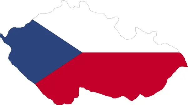 stock vector Czech Republics Flag in Map, Czech Republics Map with Flag, Map of Czech Republics, Map with Flag, Nation Flag Czech Republics