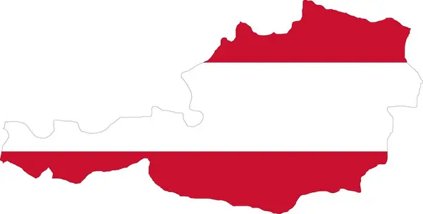 stock vector Austria Flag in Map, Austria Map with Flag, Map of Austria, Map with Flag, Nation Flag Austria