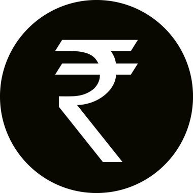 Beyaz Rupi Sembolü, Hint Rupisi ikonu, Hint para birimi sembolü, Hint parası ikonu.