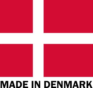 Danimarka yapımı, Danimarka yapımı, Üretim tabelası, ürün ikonu, Danimarka yapımı, Danimarka bayraklı yapım