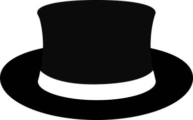 Uzun şapka, sihirli şapka ikonu, siyah uzun şapka