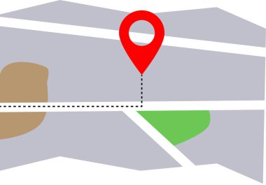 Konum Noktalı Harita, GPS yön bulma simgesi, Haritadaki konum izleme, Haritadaki Navigasyon simgesi, Pin ile Şehir GPS Haritası simgesi, GPS Konum yönü