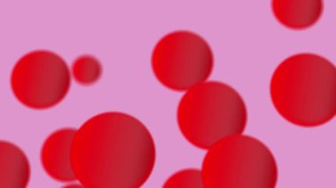 Top Döngüsü Animasyonu, Kırmızı Toplar Grubu, uçan yuvarlak top, yüzen kırmızı toplar, soyut kırmızı küreler animasyonu