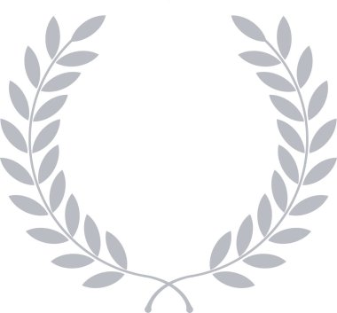 Silver Laurel Leaves Round, Silver Laurel rank, Silver circular laurel foliate, Laurel Leave