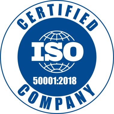 ISO Sertifikalı Şirket, Sertifika ISO 50001: 2018 Mavi, Kalite Sertifikası, Enerji Yönetimi Sertifikası, ISO 50001-2018 Enerji Yönetimi Sistemi